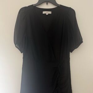 LOFT Charcoal V-Neck Dress